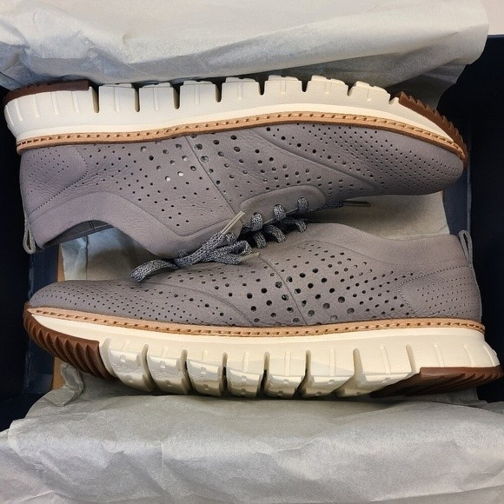 Cole Haan ZEROGRAND Perforated Oxford Marine Grey Nubuck Mens Size 11 - Picture 10 of 16